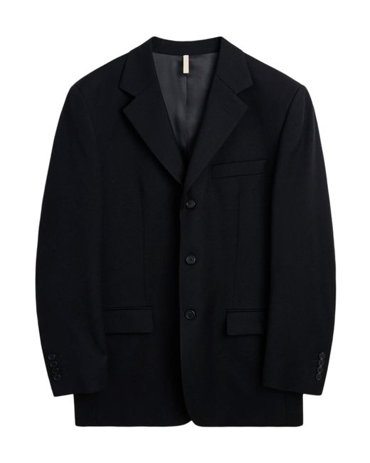 sunflower Blue Single-Breasted Wool Suit Jacket for men