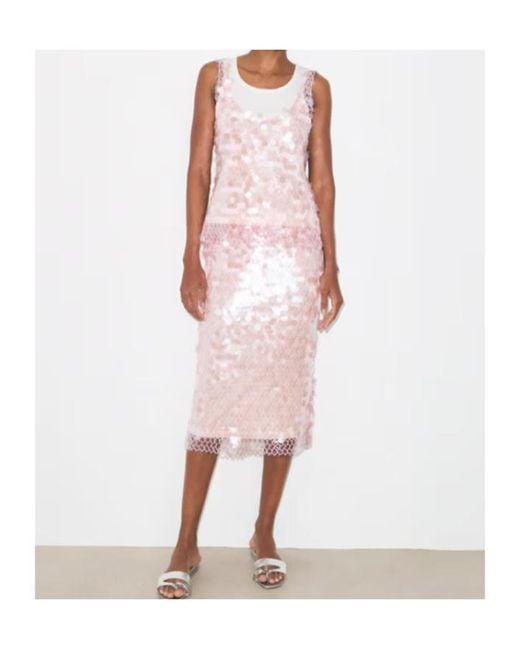 Tory Burch Pink Sequin Mesh Top