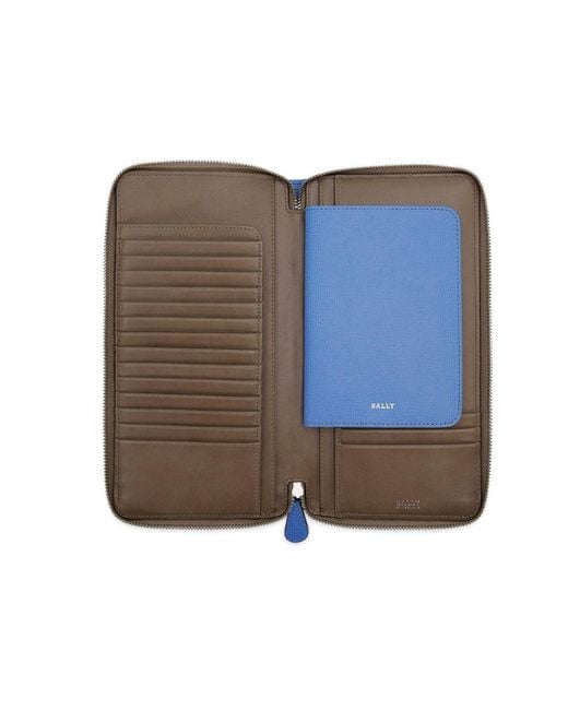 Bally Blue Logo Details Wallet