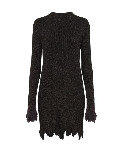 Chloé Black Chloé Ribbed-Knit Mini Dress
