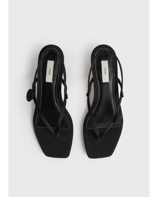 Totême  Black Square-Toe High-Heeled Sandals