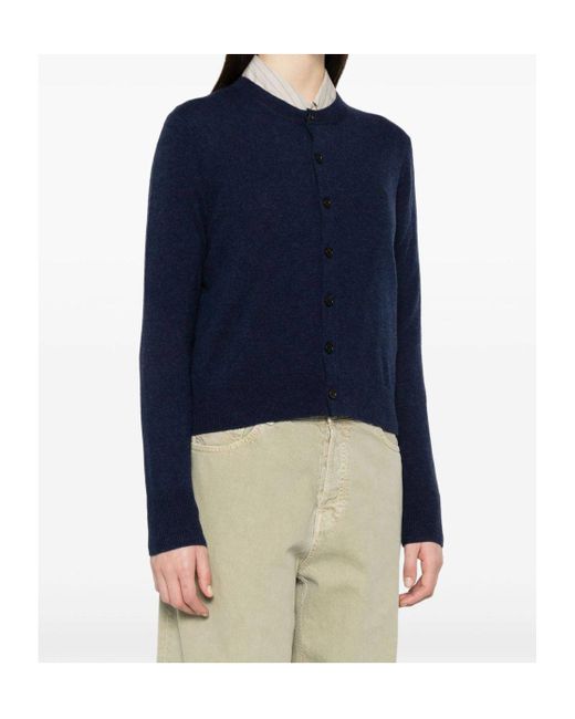 Acne Blue Long-Sleeved Sweater Coat