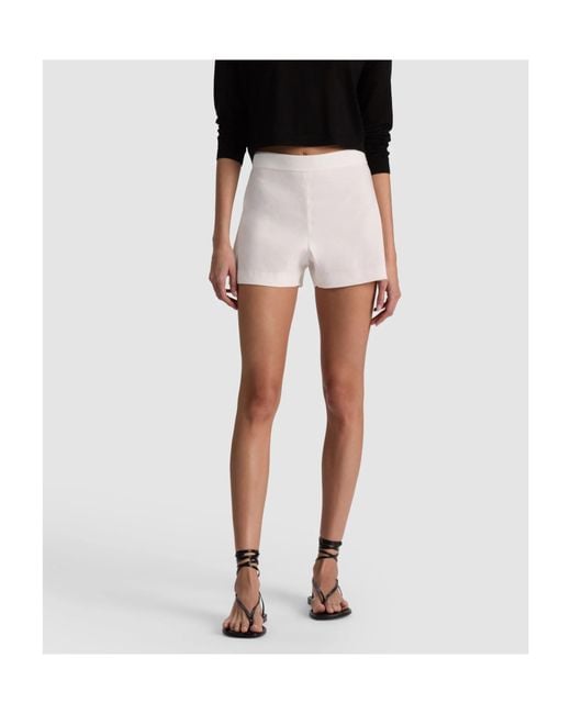 Alice + Olivia White Alice Olivia Hera Zip-Detailed Shorts