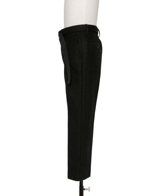 Sacai Black Belted Waist Straight Leg Trousers for men