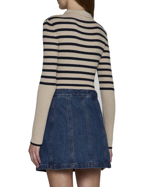 A.P.C. Blue A-Line Denim Miniskirt