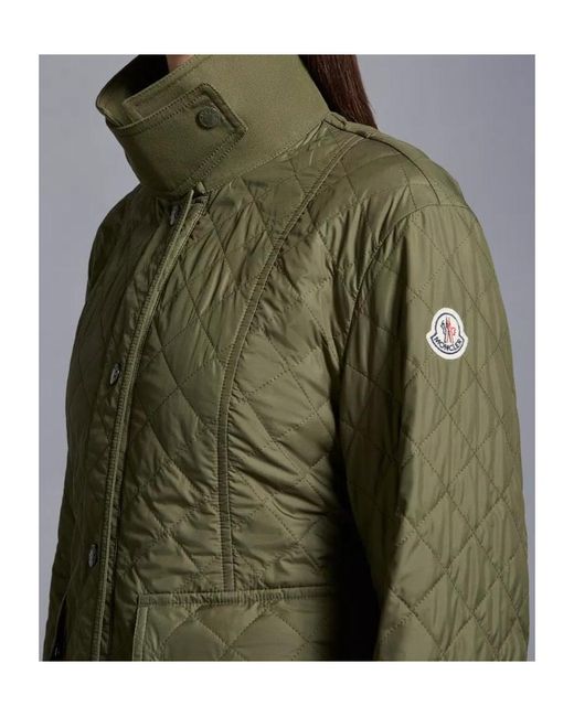 Moncler Green Galene Logo Patch Quilted Jacket