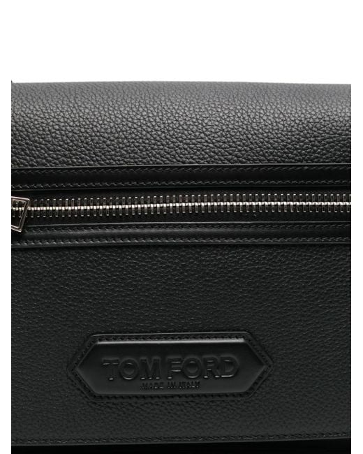 Tom Ford Black Logo Patch Shoulder Bag for men