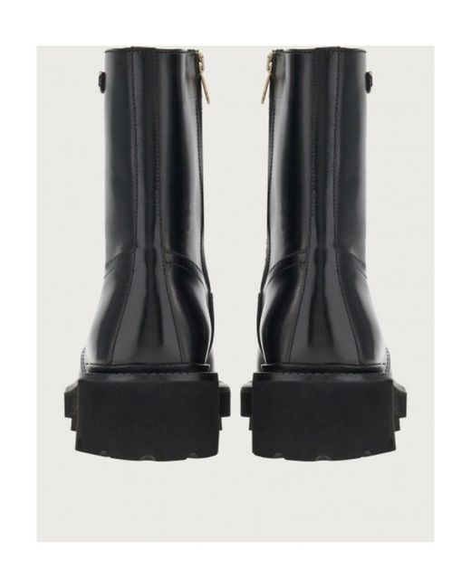 Ferragamo Black Logo Boots
