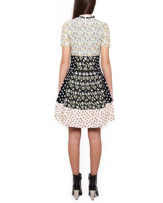 McQueen Multicolor Floral Printed Knitted Dress