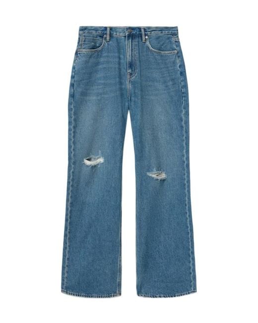 AllSaints Blue Lenny Loose Fit Wide Leg Denim Jeans for men