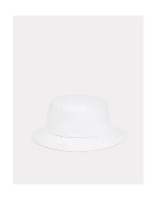 KENZO White Logo Patch Bucket Hat for men