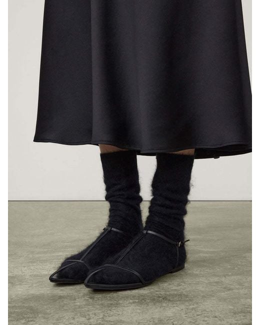 Lisa Yang Black Brushed-Cashmere Socks