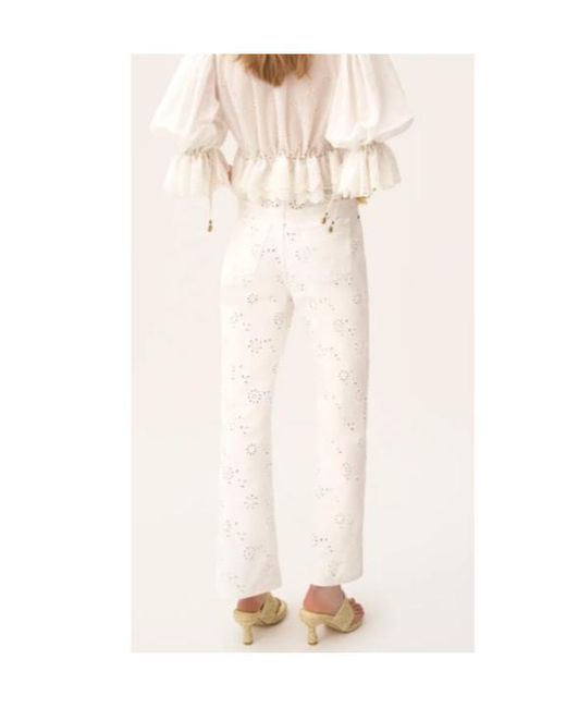 Chloé White Cut-Out Wide-Leg Jeans