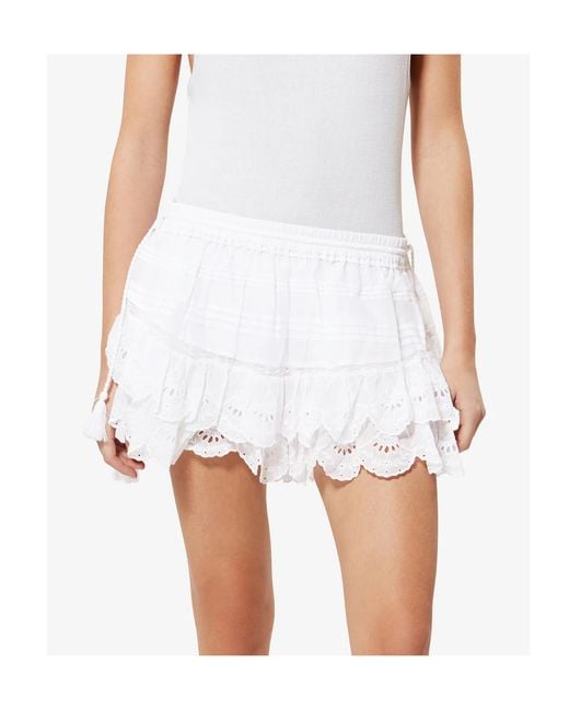 Isabel Marant White Isabel Marant Étoile Puria Ruffled Shorts