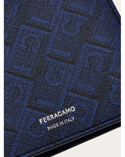 Ferragamo Blue Ferragamo Monogram Bi-Fold Wallet for men