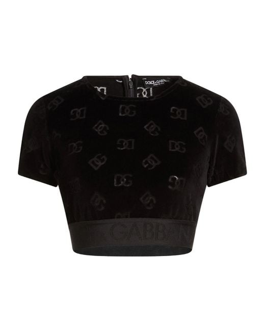Dolce & Gabbana Black Cropped T-Shirt