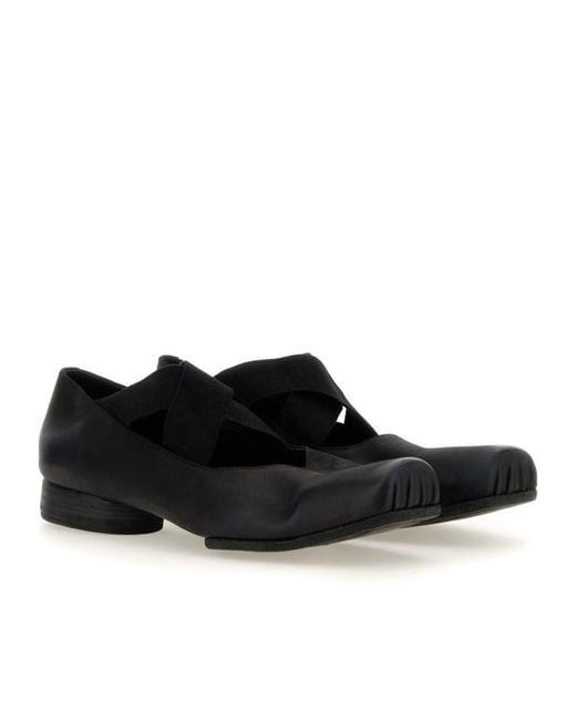 Uma Wang Black Square-Toed Ballet Shoes