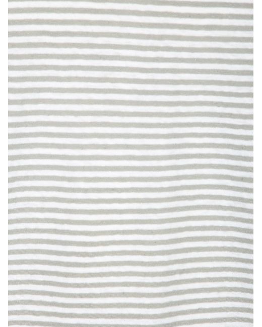 Officine Generale Gray Officine Générale Striped Crew-Neck T-Shirt for men