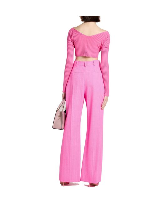 Jacquemus Pink Solid Colour Jumpers