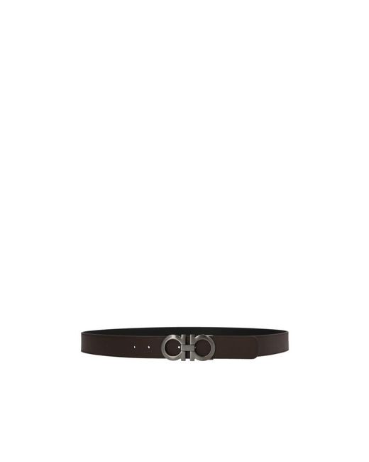 Ferragamo White Logo Double-Sided Belt for men