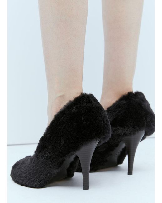 Stella McCartney White Ryder Round Toe Shaggy Pumps