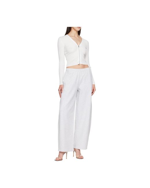 Alexander Wang White Crystal Mid-Rise Relaxed Sweatpants