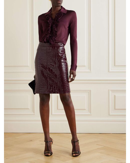 Tom Ford Purple Zipper Skirt