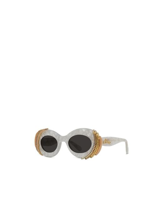 Loewe Black Oval-Frame Embellished Sunglasses for men