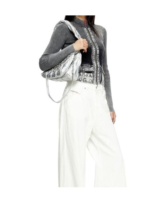DIESEL White Charm-D M-Shoulder Bag
