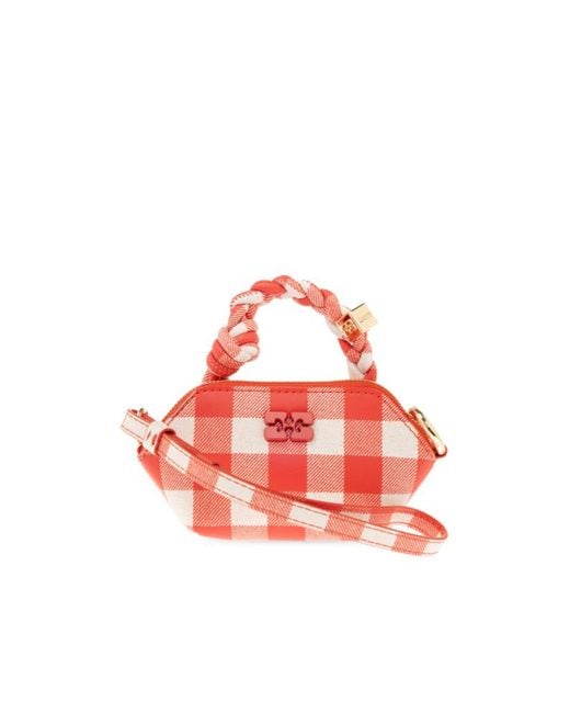 Ganni Red Checked Nano Bou Bag