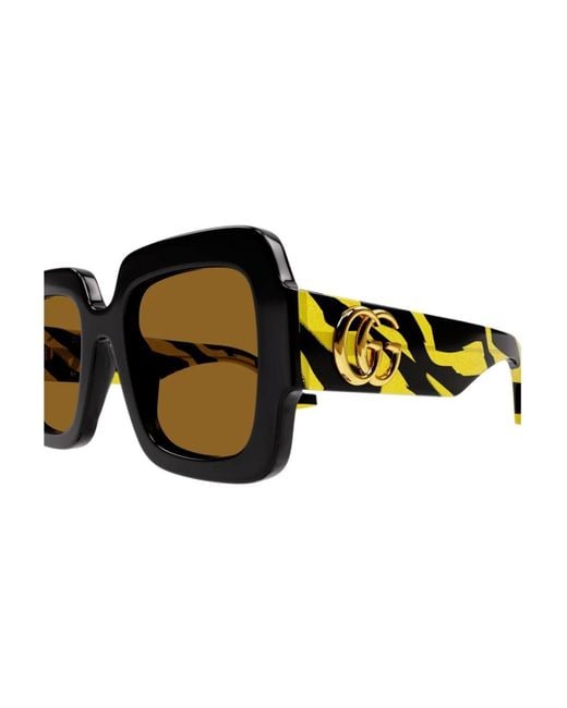 Gucci Black Eyewear Square Frame Sunglasses