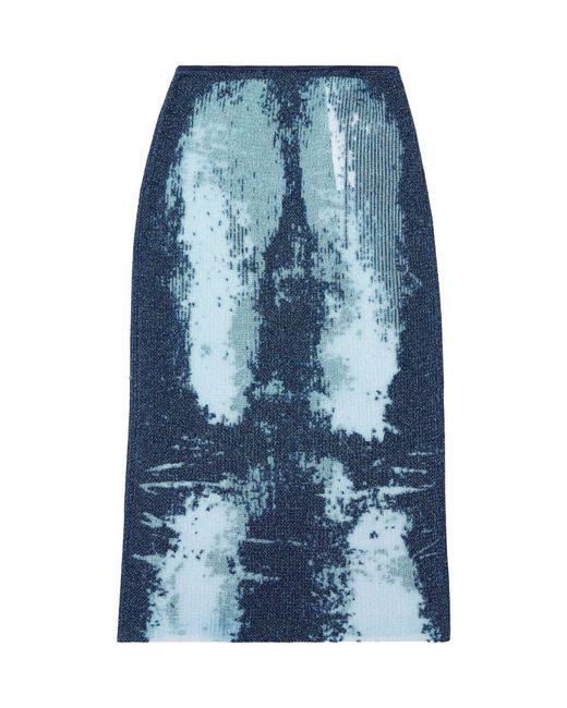 DIESEL Blue M-Begonia Midi Skirt