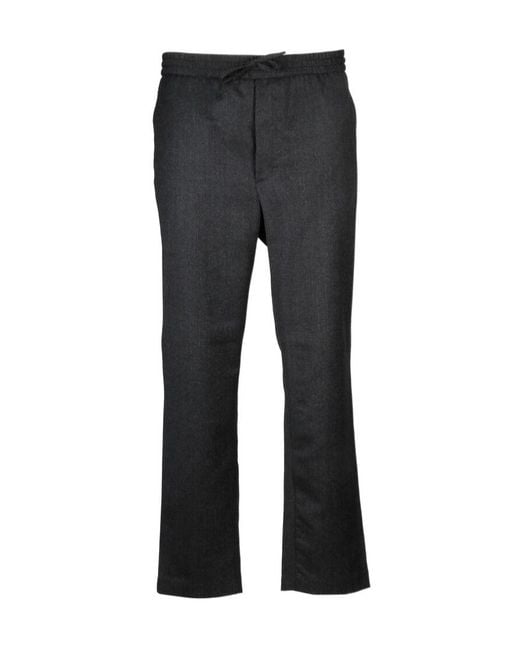 AMI Black Ami Drawstring Cropped Pants for men