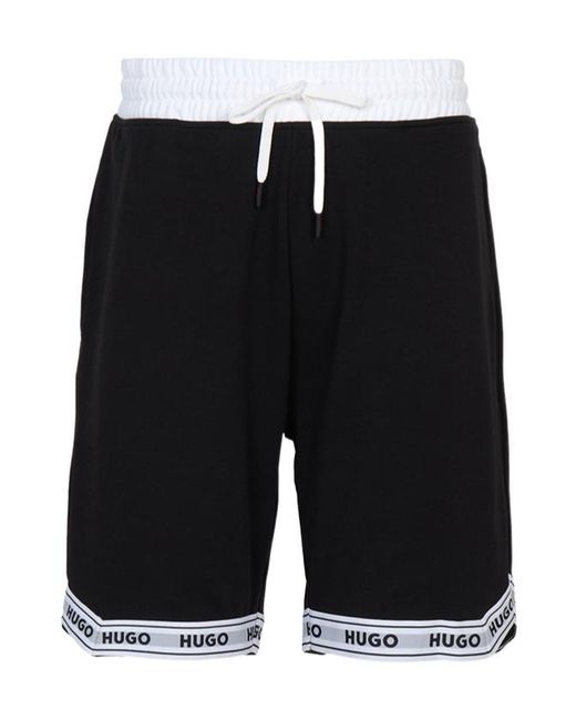 Boss Black Logo-Trim Drawstring Shorts for men