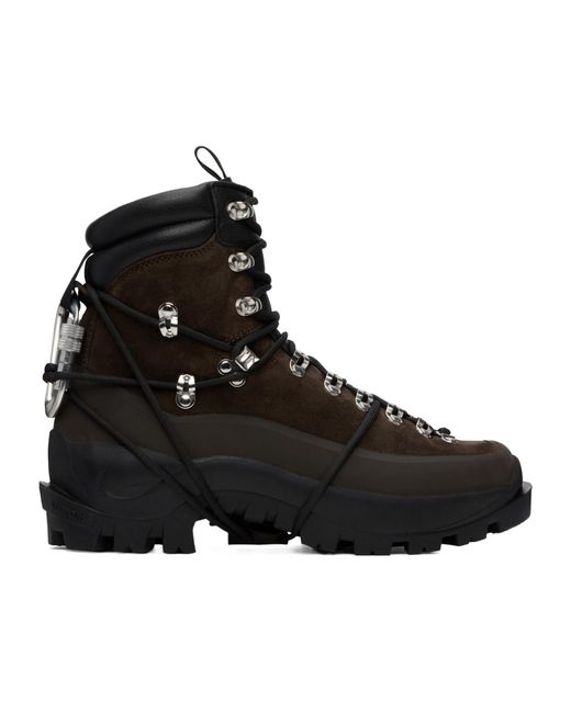 HELIOT EMIL Black Carabiner-Detail Lace-Up Hiking Boots for men