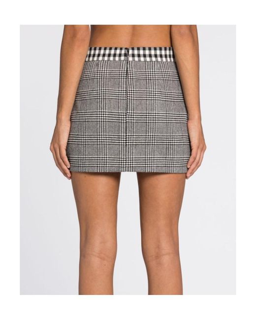 Roberto Cavalli Black Plaid High-Rise Miniskirt