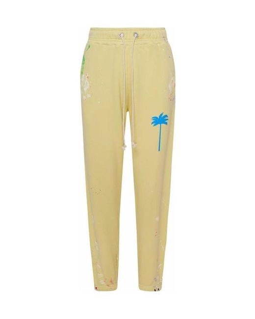 Palm Angels Yellow Palm-Tree Print Track Pants