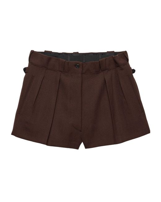 Prada Brown Chevron Pleated Shorts