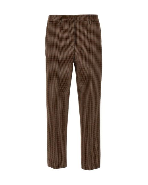 Prada Brown Houndstooth Tailored Pants