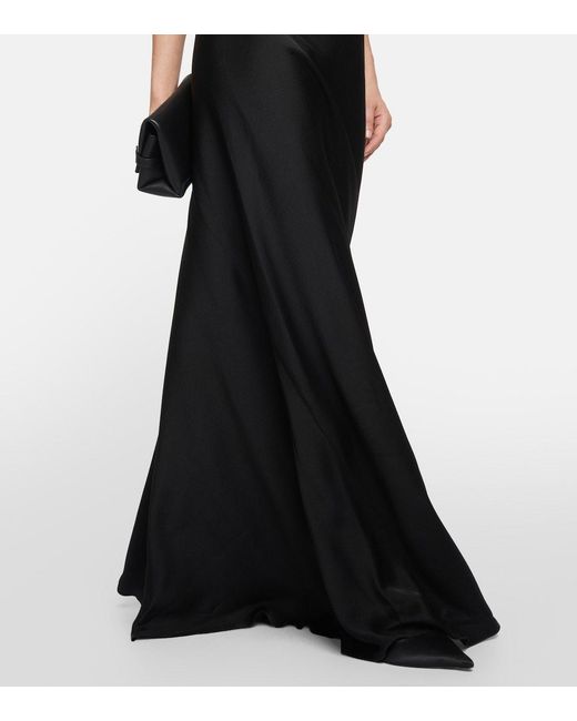 Victoria Beckham Black Satin Slip Dress