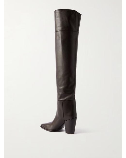 Jimmy Choo Black Western-Style Over-The-Knee Boots