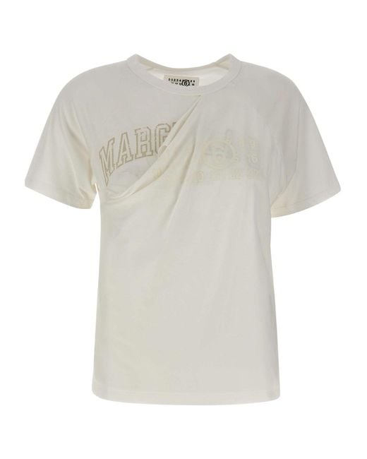 MM6 by Maison Margiela White Crew-Neck T-Shirt