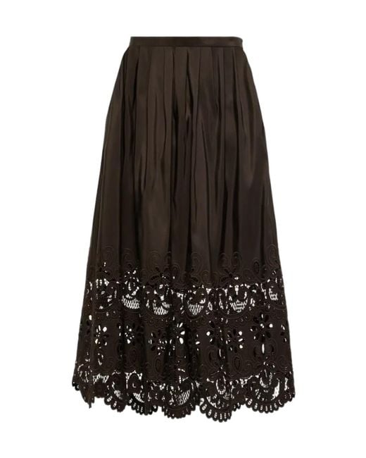 Valentino Black Pleated Skirts