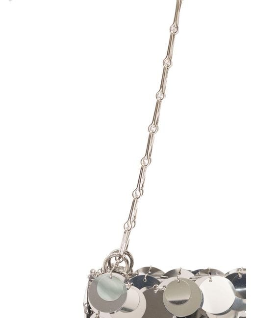Rabanne Gray Mini Sparkle Shoulder Bag