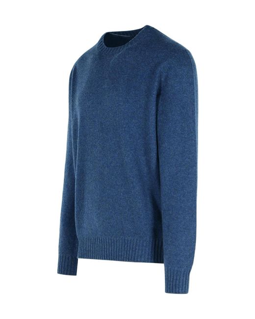 Gran Sasso Blue Crew Neck Sweater for men