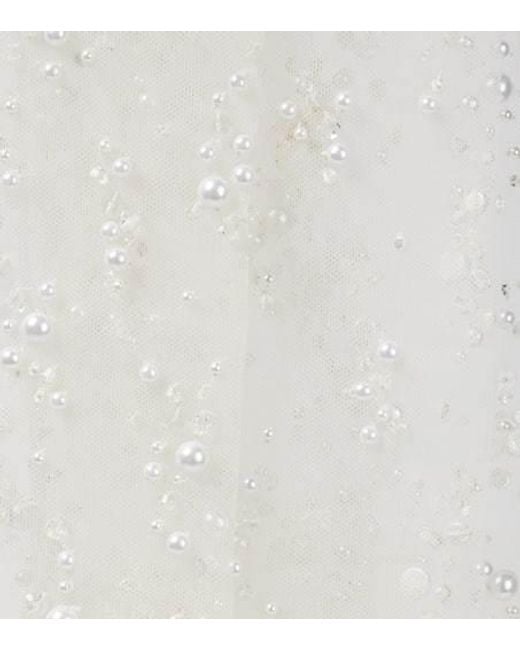Safiyaa White Tulle Gloves