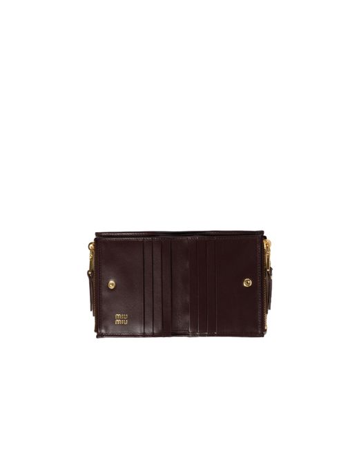 Miu Miu Black Matelassé Nappa Leather Small Wallet