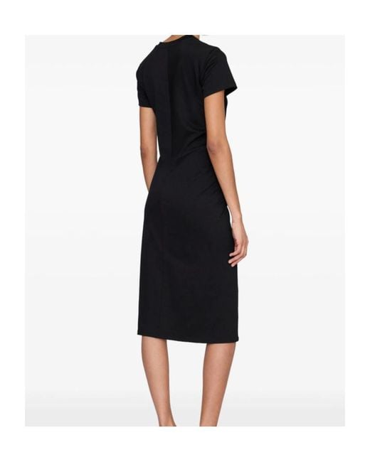 Anine Bing Black Vida Ruched Jersey Dress