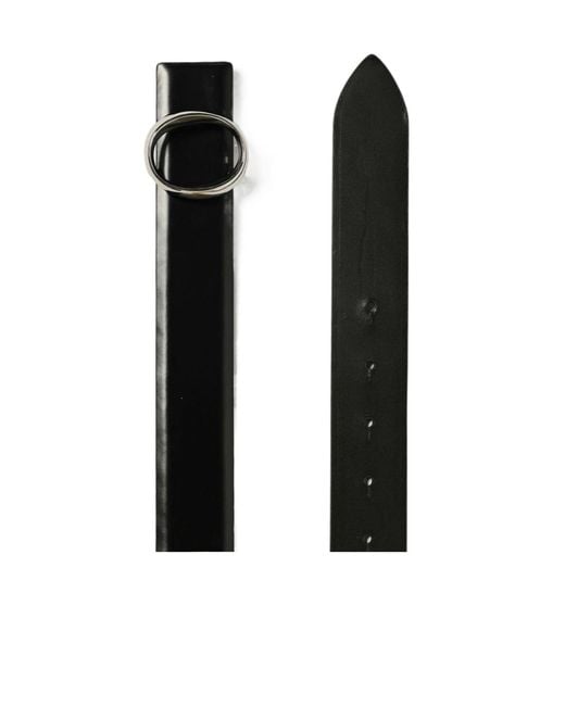 Orciani Black Belt With Circular Buckle for men