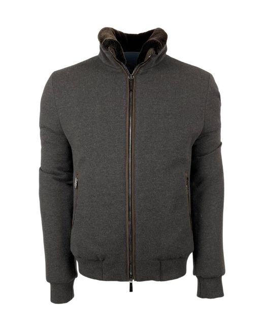 Moorer Black Long-Sleeved Casual Jacket for men